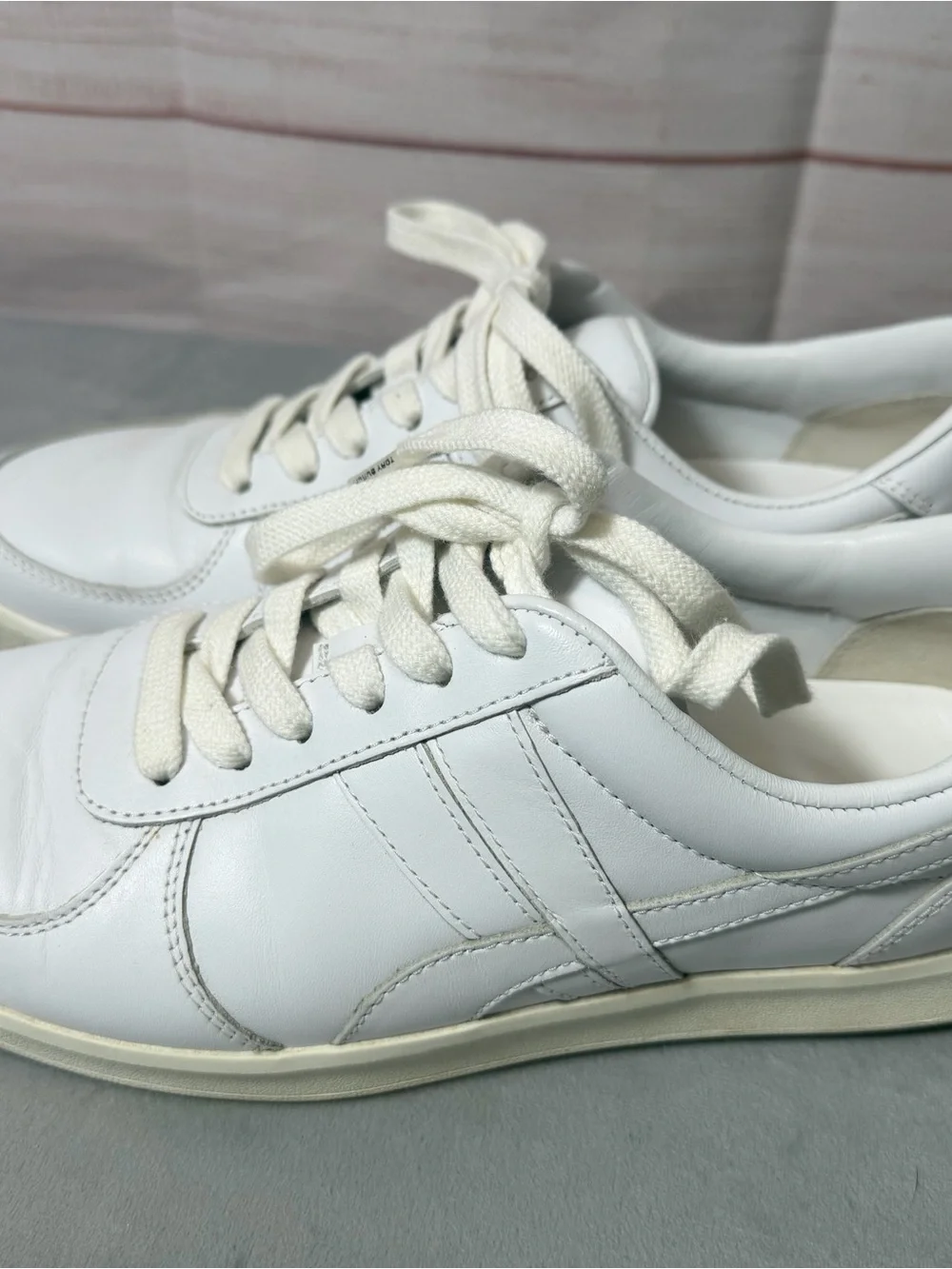 Tory Burch Hank Court White Leather Low-Top Lace-Up Sneakers